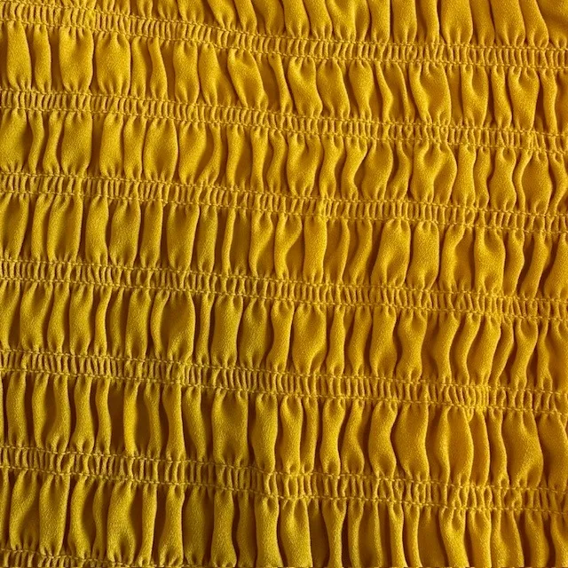 Nanette Lepore Smocked Peplum Top‎ Ruffle Square Neck Yellow Blouse Size XS - Image 11