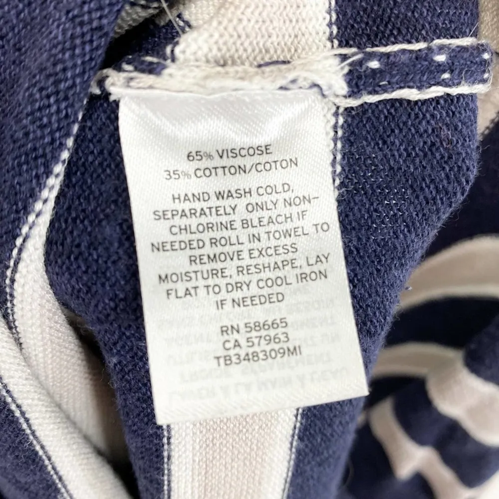 Treasure & Bond Navy Grey Stripe Crewneck Sweater - Large | Lightweight Knit - Image 5