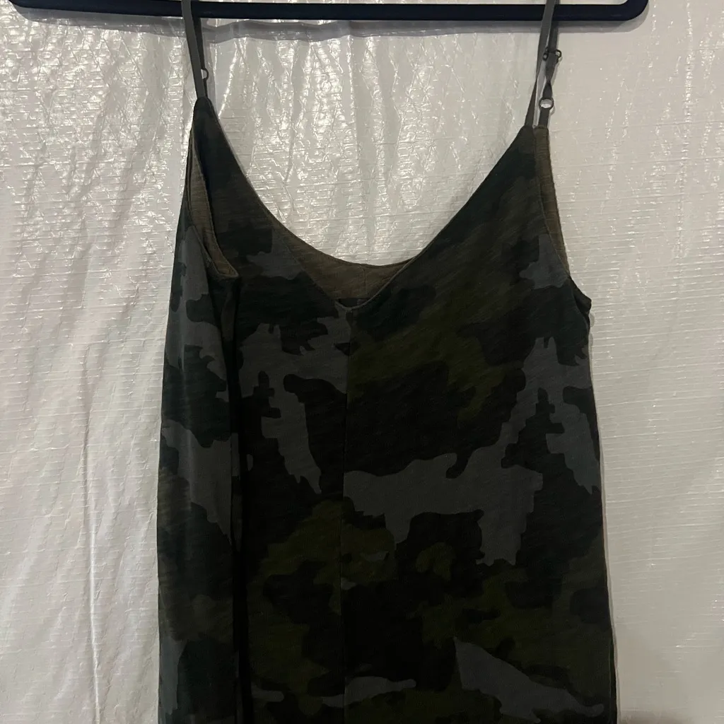ATM Anthony Thomas Melillo Camo Print Cotton Mini Dress Size Medium Green - Image 4