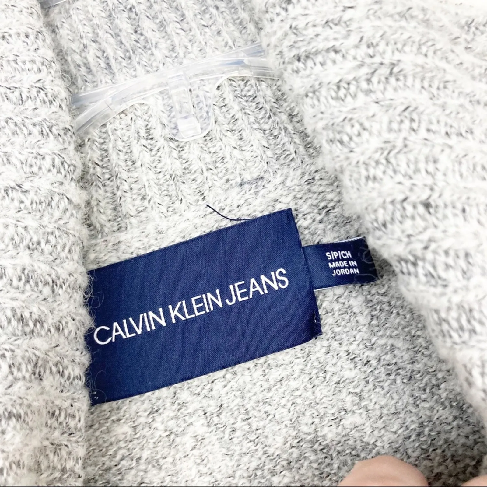 Calvin Klein Jeans Gray Ribbed Wool Blend Turtleneck Sweater Sz S - Image 2