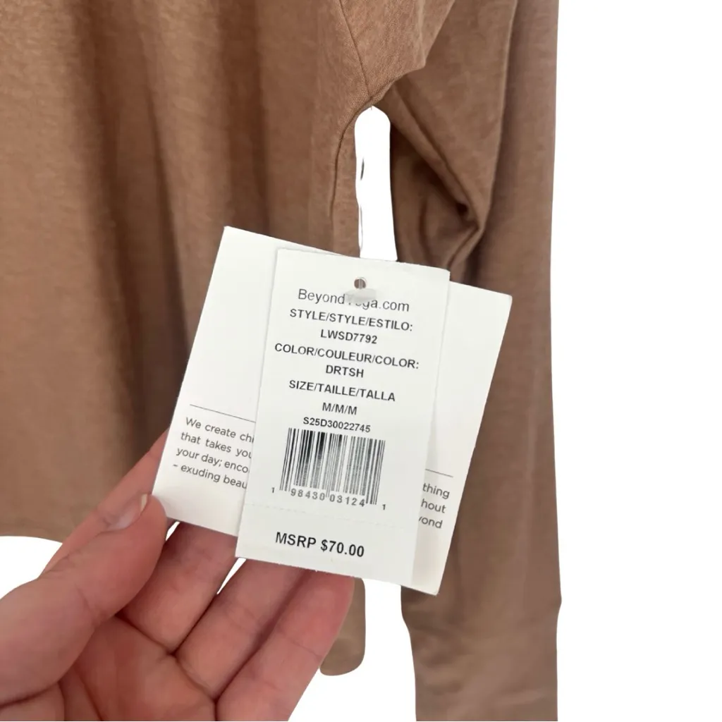 Beyond Yoga NWT Featherweight Daydreamer Pullover Desert Sand Heather Tan Medium - Image 8