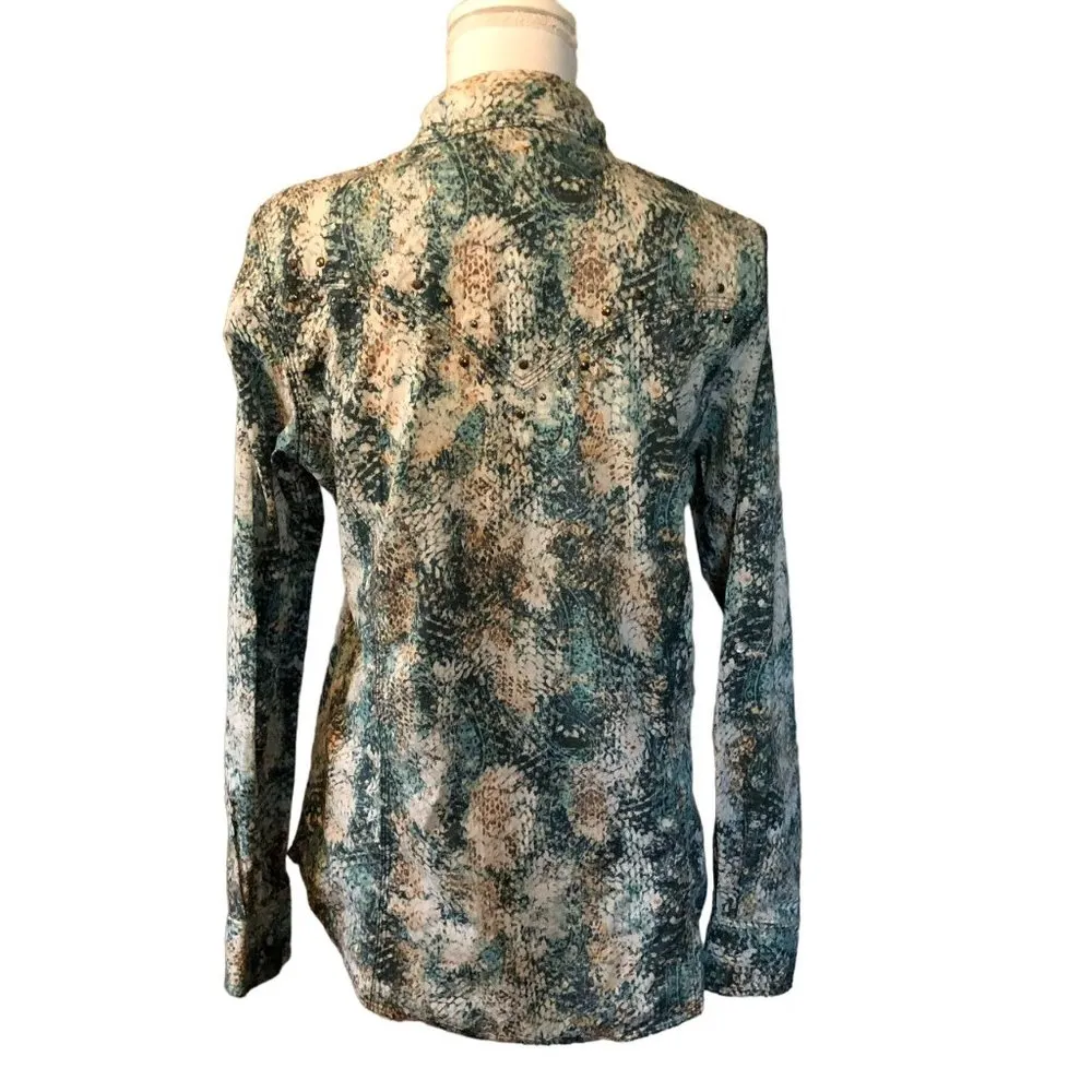 Wrangler Western Blouse Womens M Used Pearl Snap LW1021Q - Image 4