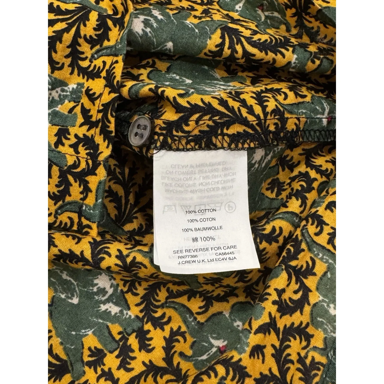 J Crew Novelty Elephant Bohemian Animal Print‎ Ruffle Blouse Travel Safari Sz 2 - Image 7