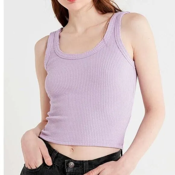 Urban Outfitters Purple Ribbed Crop Tank size M - Image 2