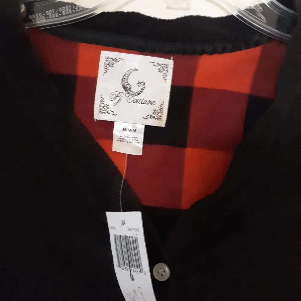 PJ Couture Plush Pajama Top Size Medium Black - Image 4