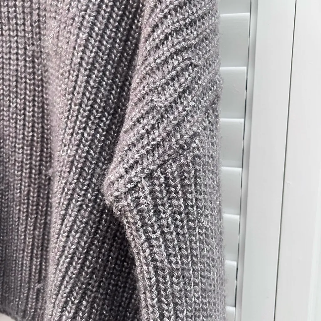 Pam & Gela Metallic Ribbed Turtleneck Sweater Wool Blend Size P - Image 4