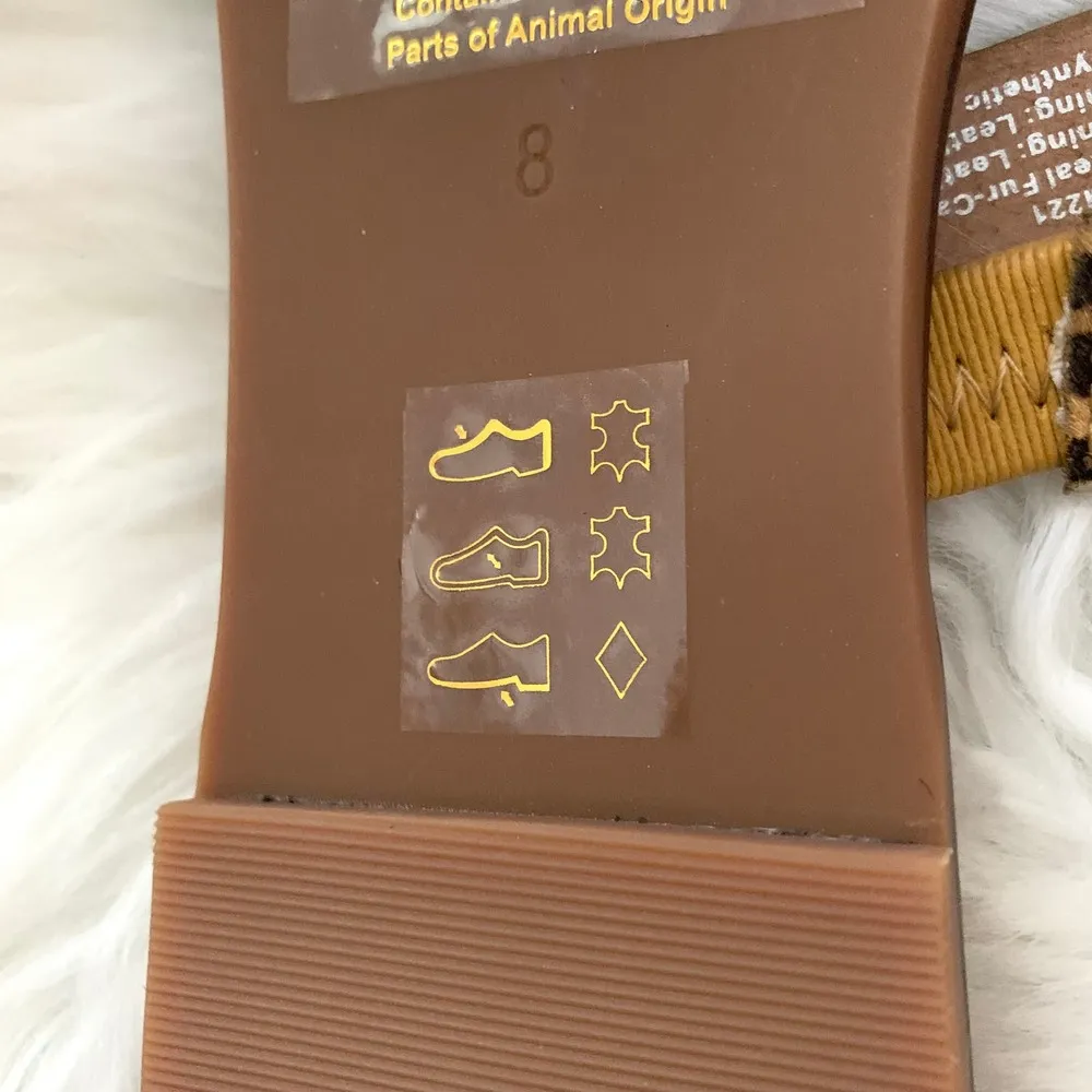 NEW Madewell The Ilana Slide Sandal in Calf Hair in Seaside Blue Wash - Image 9