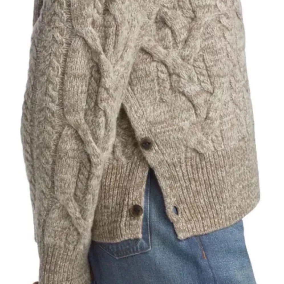 RAG & BONE
NORA CABLE TURTLENECK
SWEATER -
IVORY/BROWN Size SP - Image 4