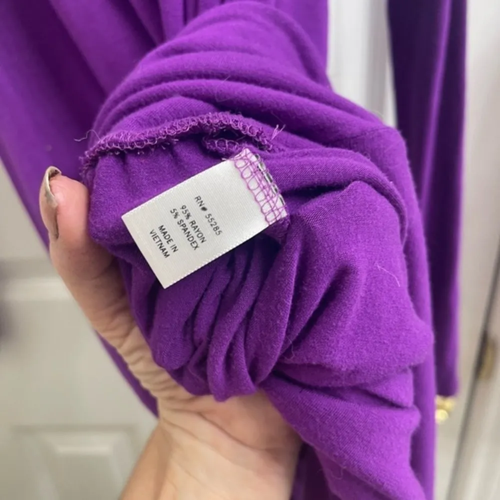 L/S Cold Shoulder Tunic w. Tapered, Banded Bottom, Cowl Neck w Lace - S - Image 4