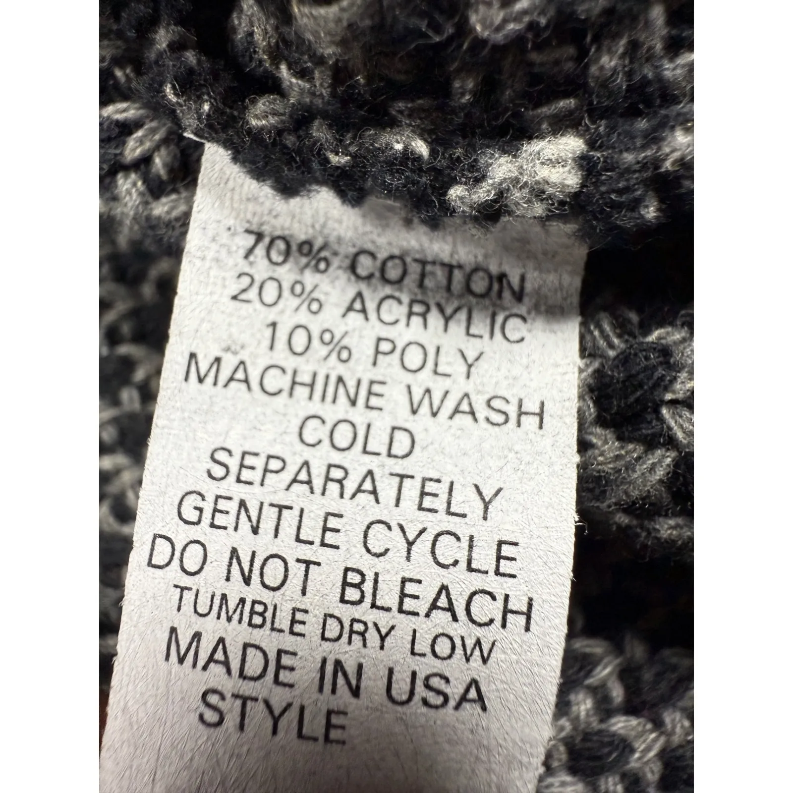 Habitat Womens Knit Button Front Gray Black Cardigan Jacket Small - Image 4