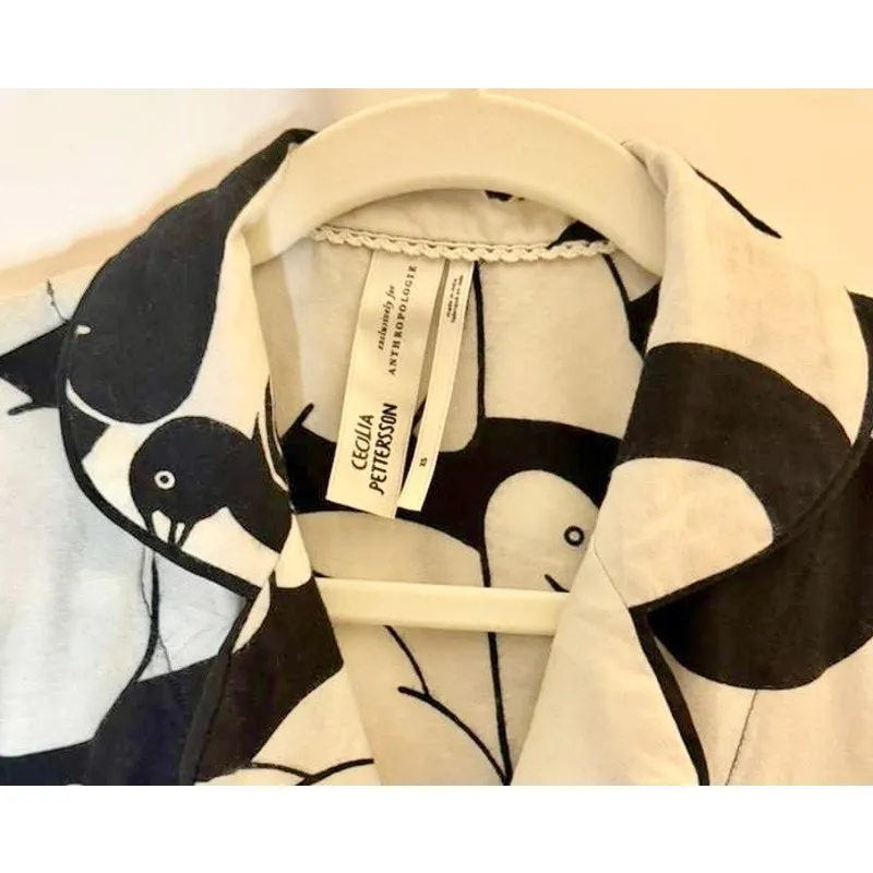 Cecilia Pettersson for Anthropologie Wide-Leg Flannel Pyjama Set sz. XS/XXS - Image 5