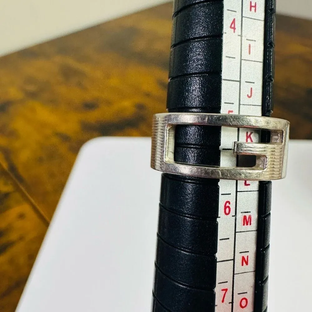 Gucci G Logo‎ Sterling Silver Ring Size 5.75 - Image 10