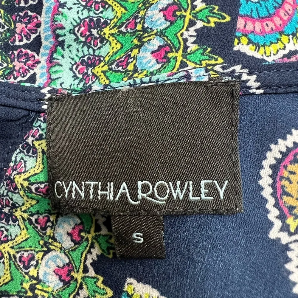 Cynthia Rowley Back Button Medallion Print Sleeveless Multi‎ Color Blouse - Image 7