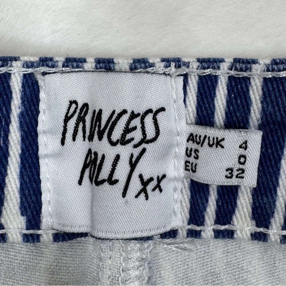 Princess‎ Polly Danica Painted Stripe Crop Jeans Blue White 0 - Image 8