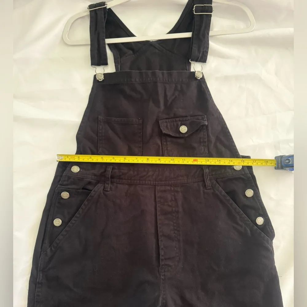 VTG Looney Tunes M Tweety Bird Sylvester Black Overalls Bib Shorts Romper READ D Size M - Image 12