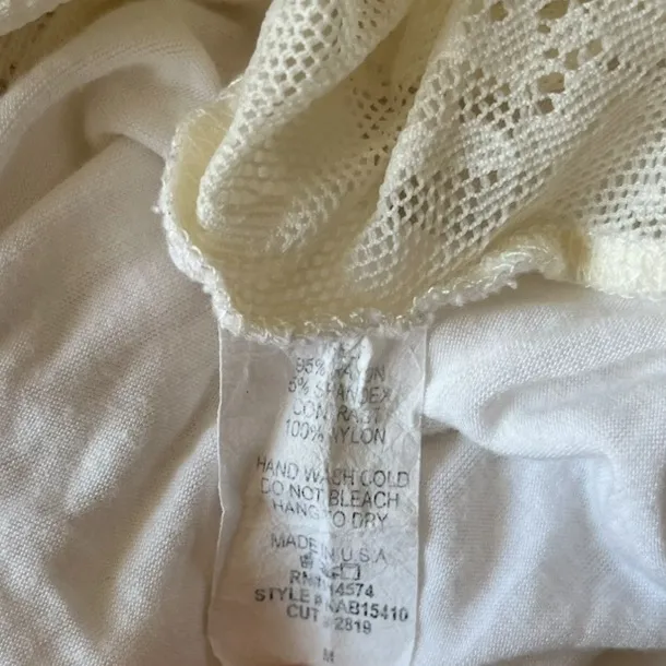 Robin K Chic Ivory Lace Women's Tank Top Size Medium White - Image 8