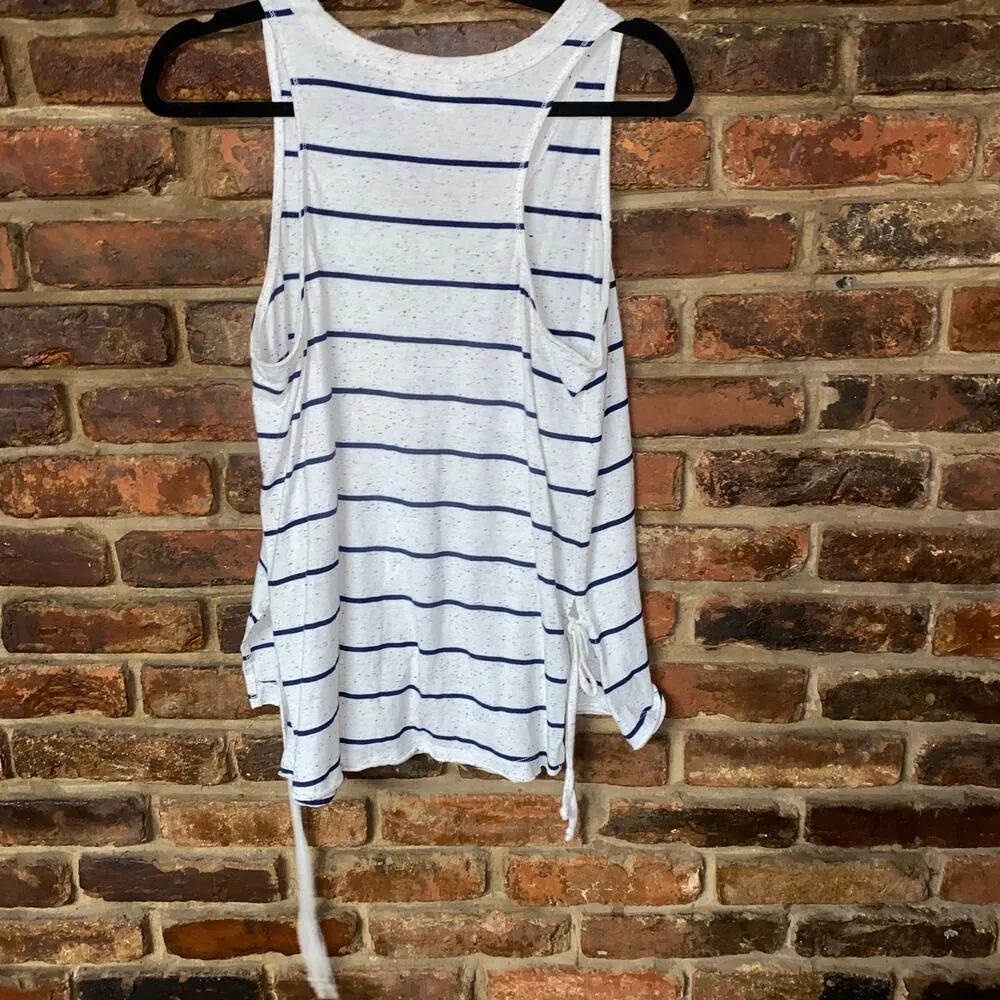 Universal Thread Gray Blue Striped Speckle Side Tie Tank Top Women's Size Medium - Image 6