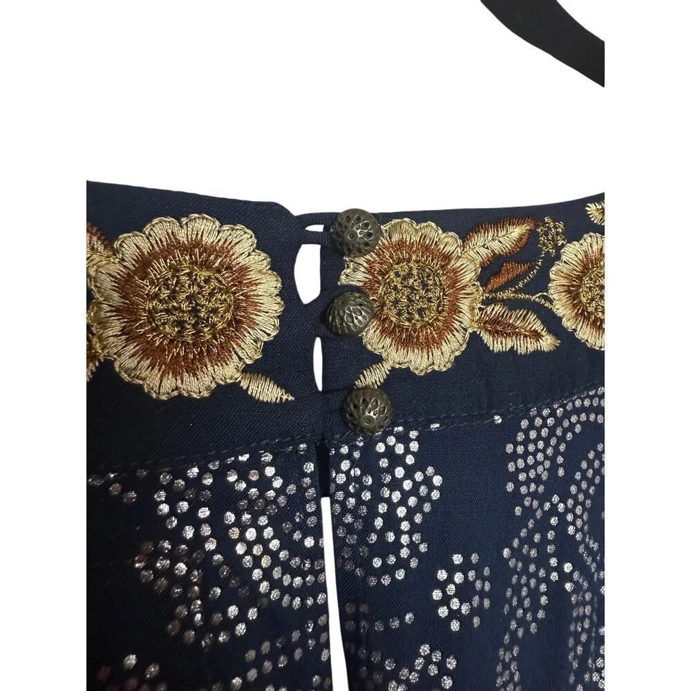 Anthropologie Akemi + Kin Sofia Metallic Jumpsuit Sz. 6 - Image 6