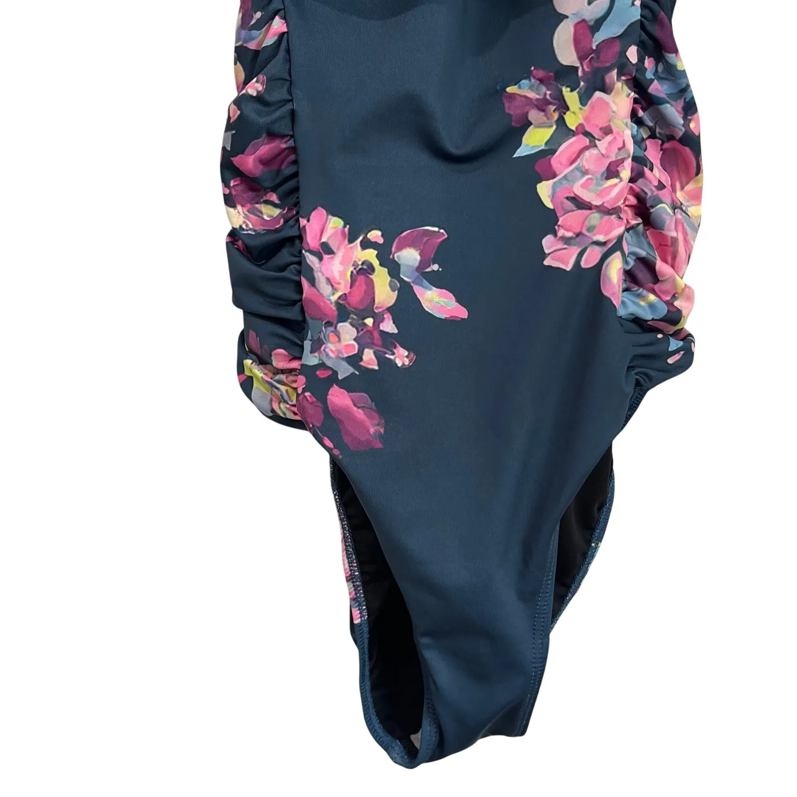 Albion Navy Blue Dahlia Print One Piece Swim Suit NWT Siz XXS - Image 7