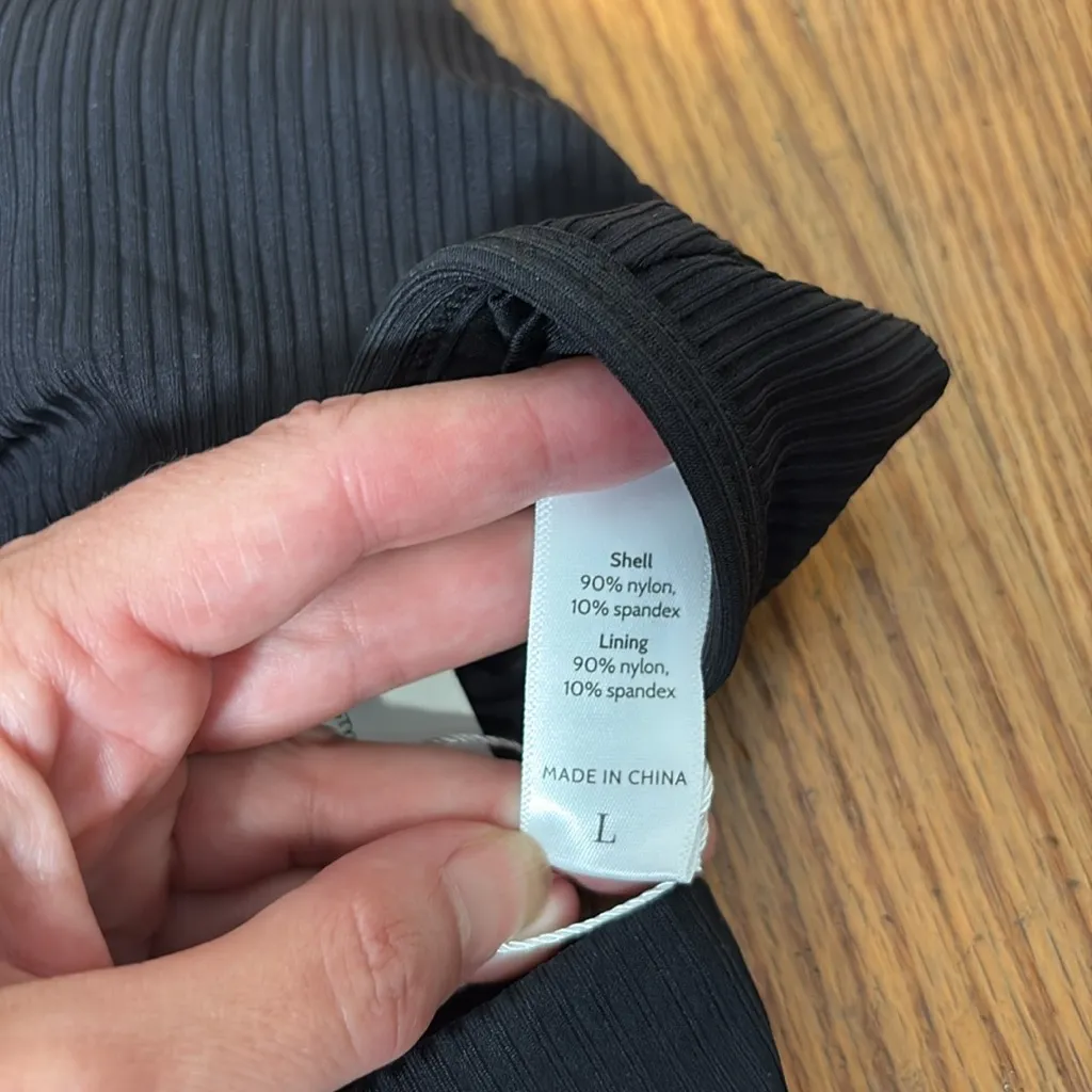 Andie Bikini Set Valencia Top High Waisted Cheeky Bottom Ribbed Black Size L NWT - Image 11