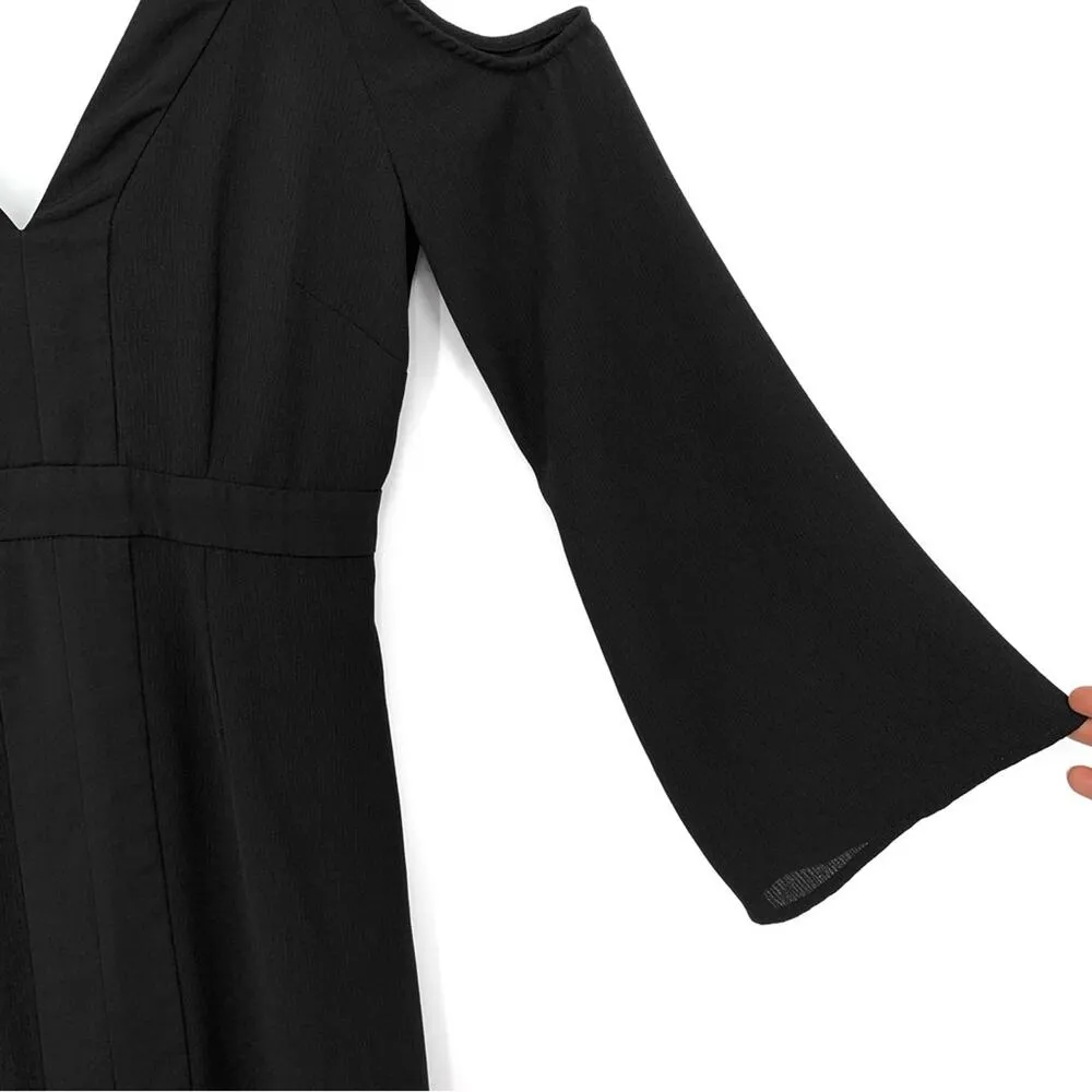 KEEPSAKE In Motion Cold Shoulder Midi Dress Black M - Image 4