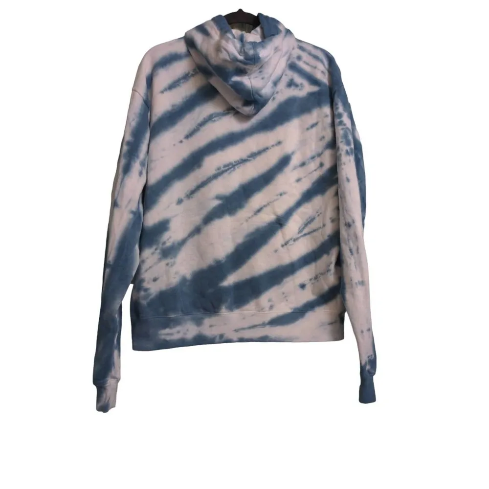 Good American Hoodie Sweatshirt Blue White Tie Dye Long Sleeve USA 2 (M) New - Image 5