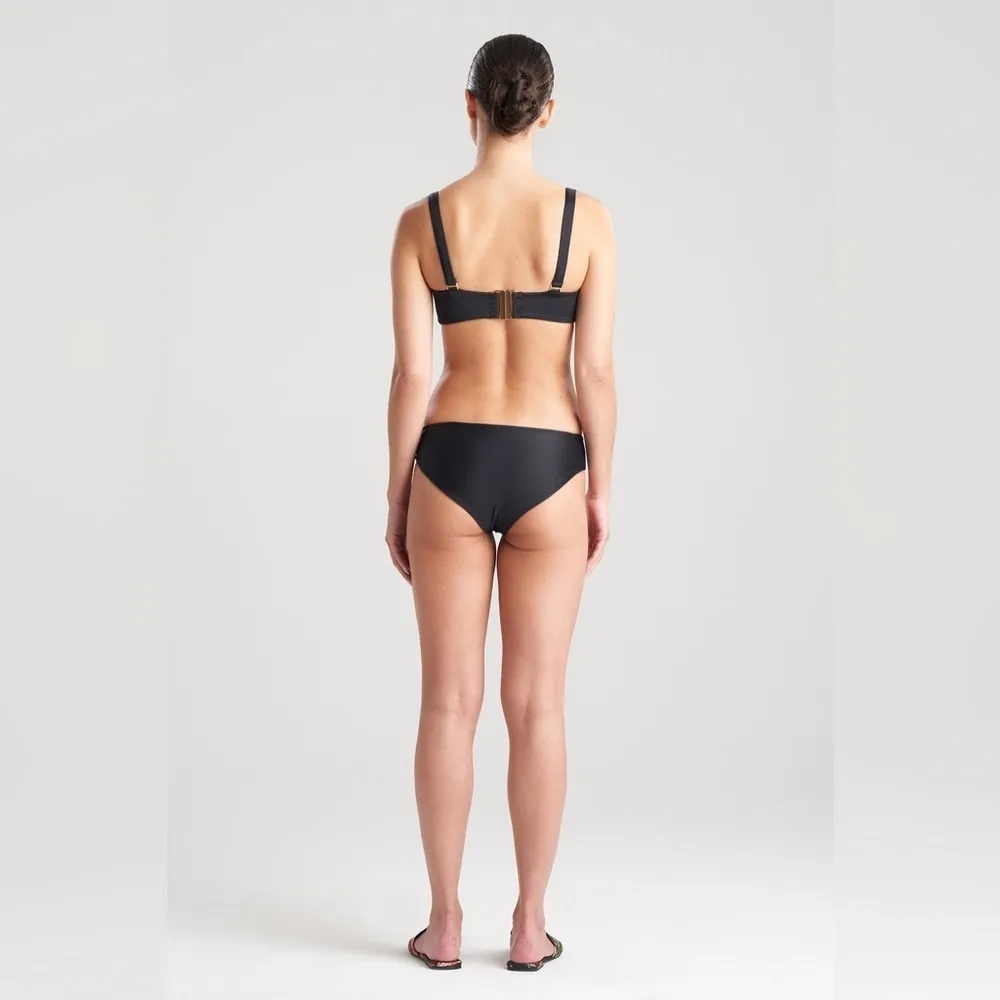 Natori BANDEAU BIKINI TOP Orange Black Size 36A, 34B, 32C Top & Small Bottom - Image 3