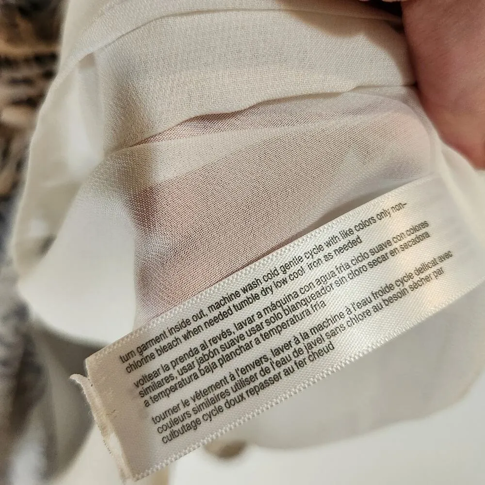 Eloquii Faux Wrap Flutter Sleeves Knee Length A-Line Dress Zebra Print Beige 18 - Image 9