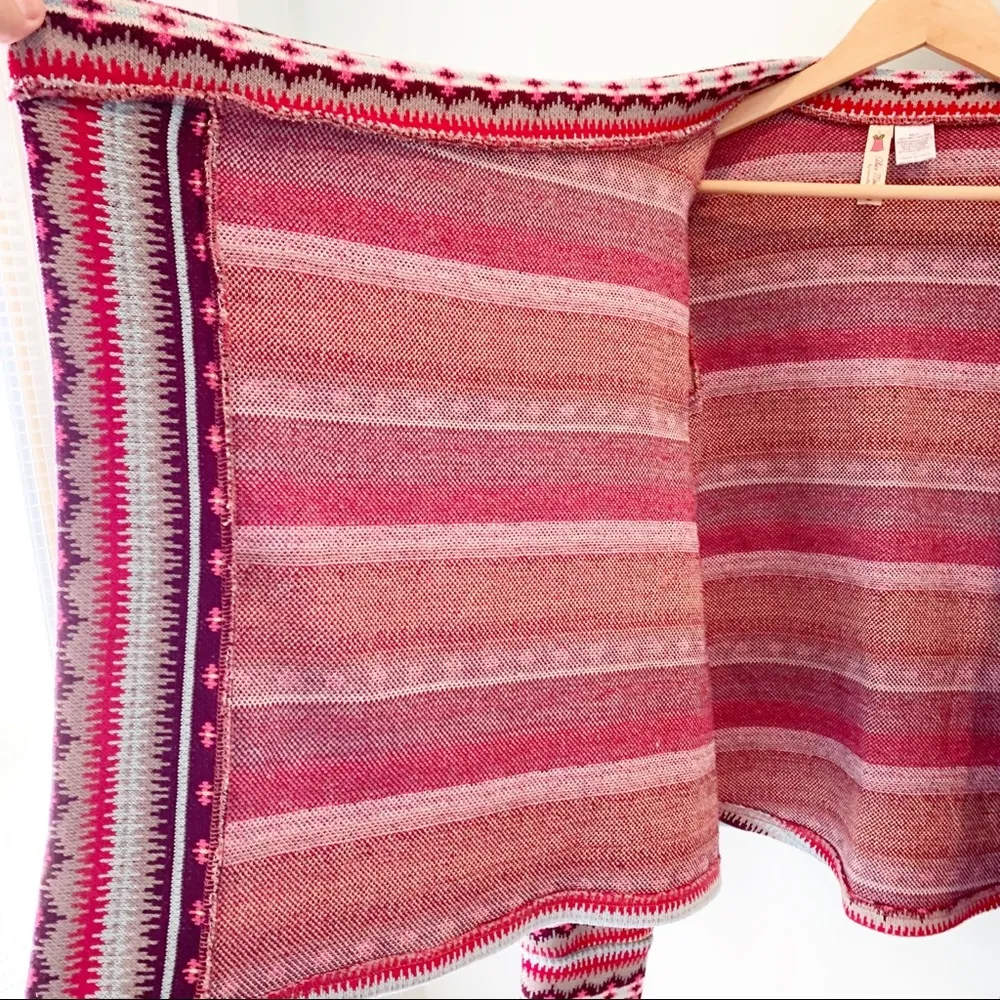 Alice Moon Anthropologie Nordic Print Fair Isle Open Front Sweater Cardigan L - Image 5