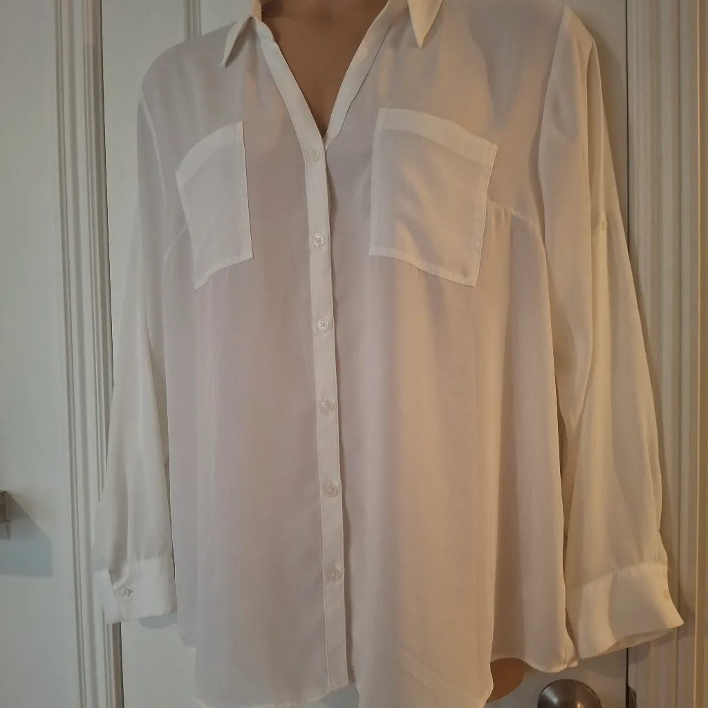 Maurices XXL Cream Button-Up Blouse - Image 3