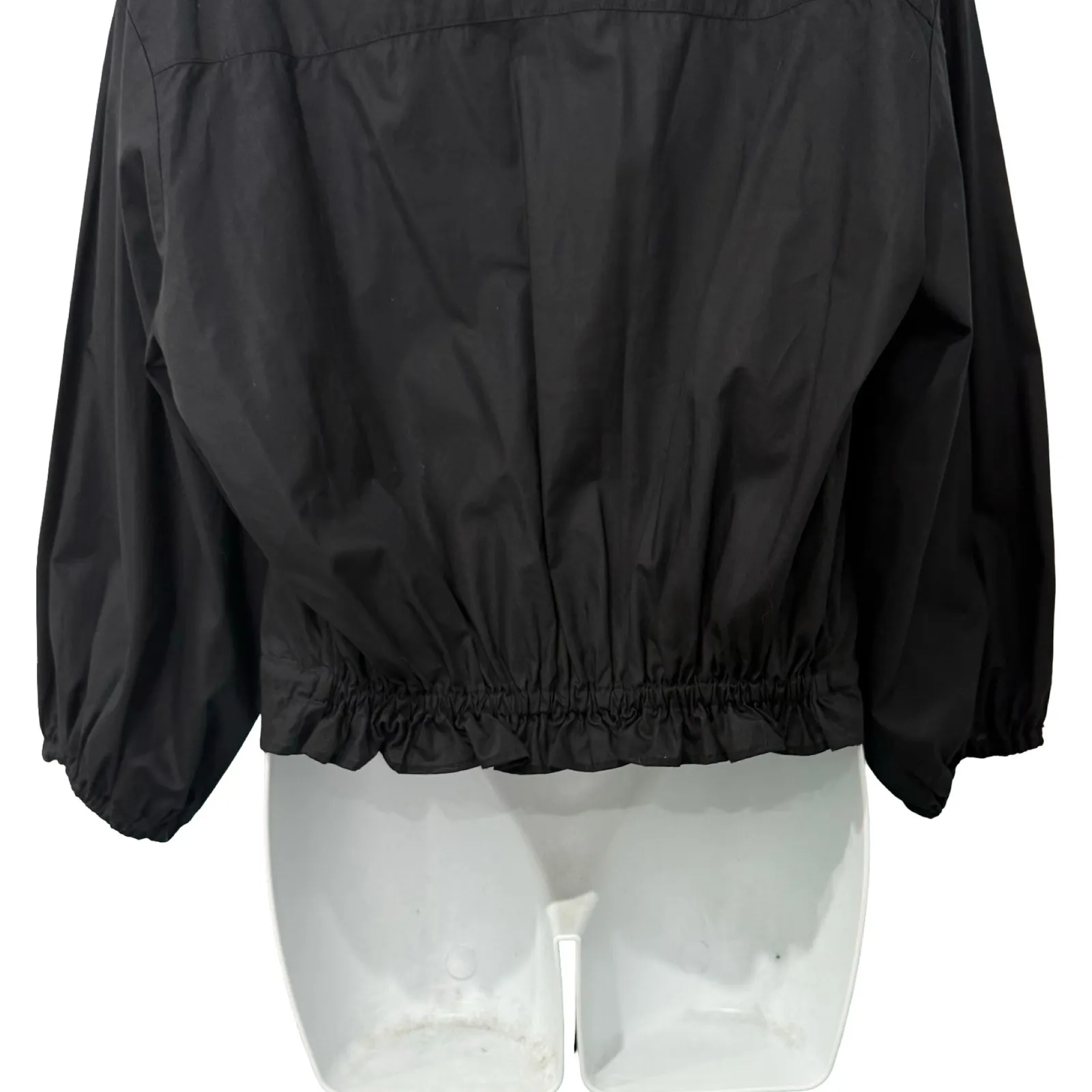 Cara Cara Black Cropped Collared Button Down Hutton Half Sleeve Top size XS - Image 8