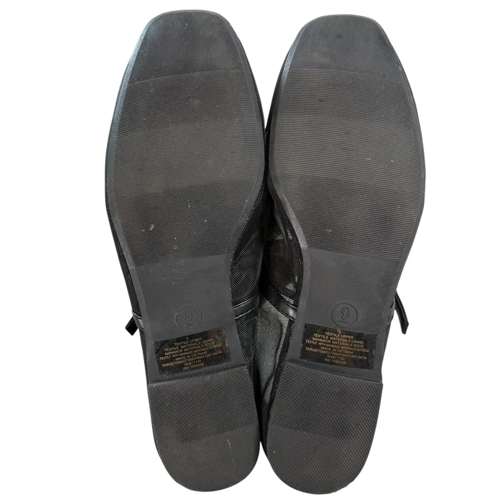 Wild Fable Women Black Mesh Ballet Flats Mary Jane Buckle Square Toe Size 9 - Image 4