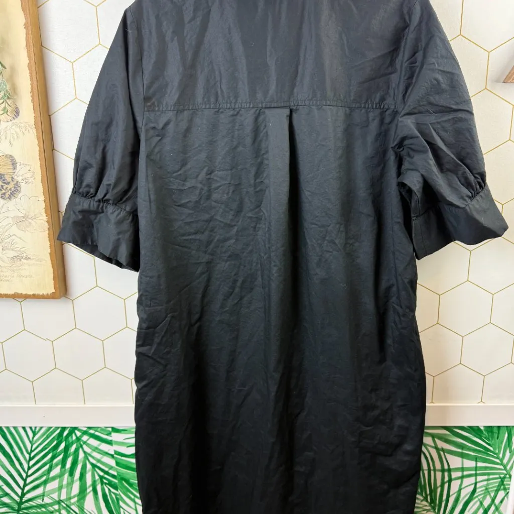 Old Navy Black Button-Front Shirt Dress - Size - Large Tall - Image 3