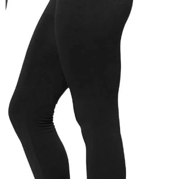 Women's Fashion Sherpa Fleece Lined Winter High Waisted Leggings Medium Black - Image 2