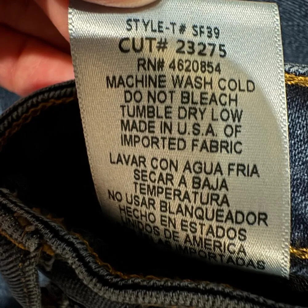 Just Black Size 28 Skinny Jeans Frayed Hem Stretch Dark Wash Made in USA - Image 6