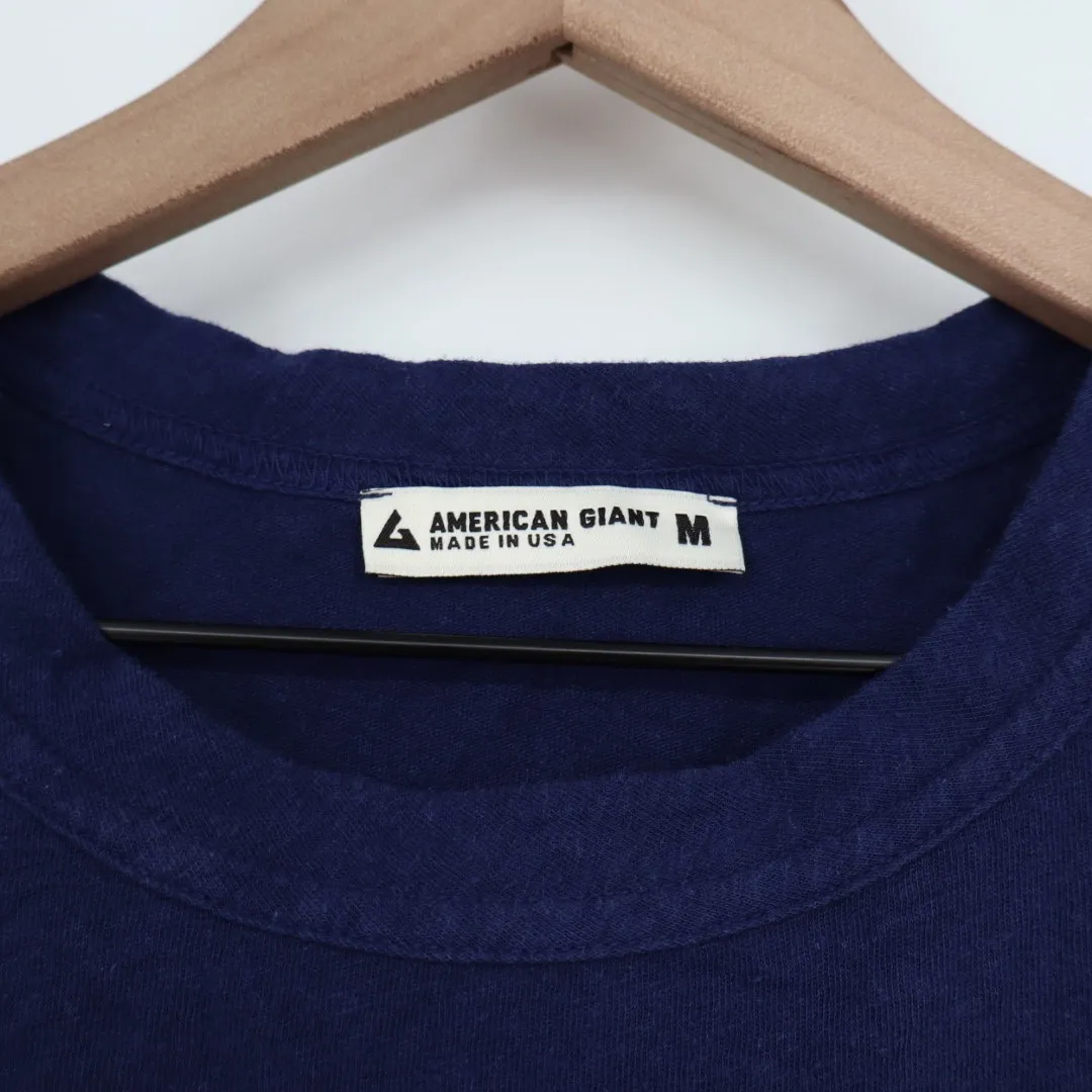 American Giant Navy Blue Ribbed Tank Top Size Medium Made in USA Hemp Cotton - Image 3