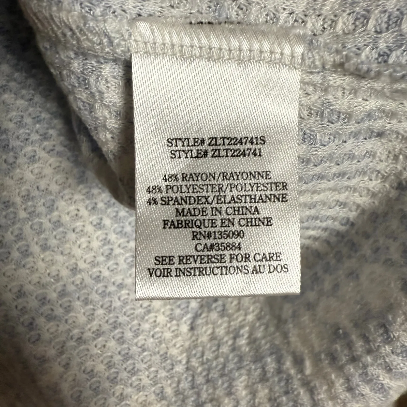 Z Supply Lounge Fireside Fair Isle Blue White Snowflake Knit Pajama Top L - Image 11