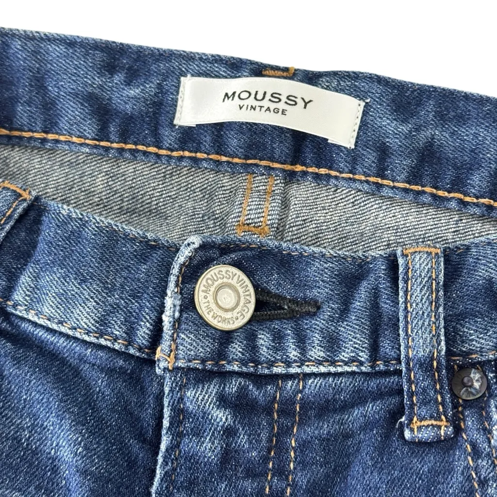 Moussy Vintage Dark Wash Distressed Jeans Size 27 - Image 6
