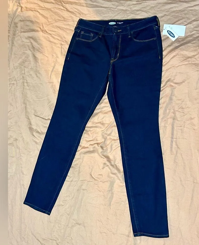 NWT Old Navy pop icon mid-rise dark denim (w stretch) petite 9 women - Image 12