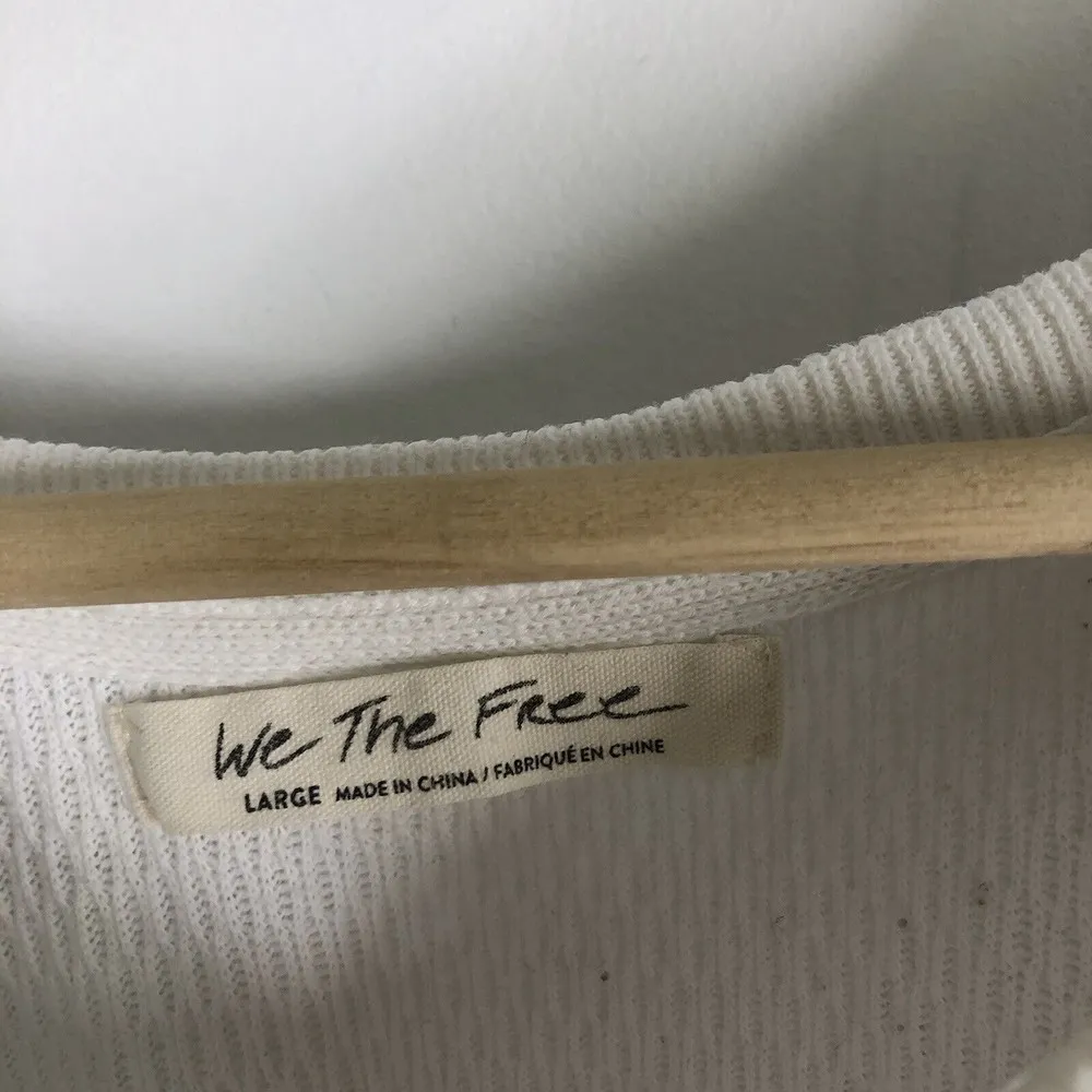 Free People Rainbow Dreams Top L Large KNit Striped We the Free Boxy Boho - Image 4