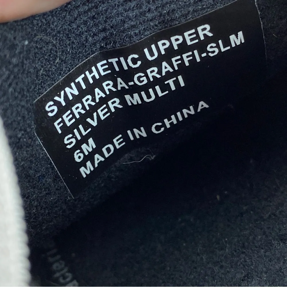 Spring Step Clogs Ferrara Graffiti‎ Print Slip On Slip Resistant Silver 6 - Image 14