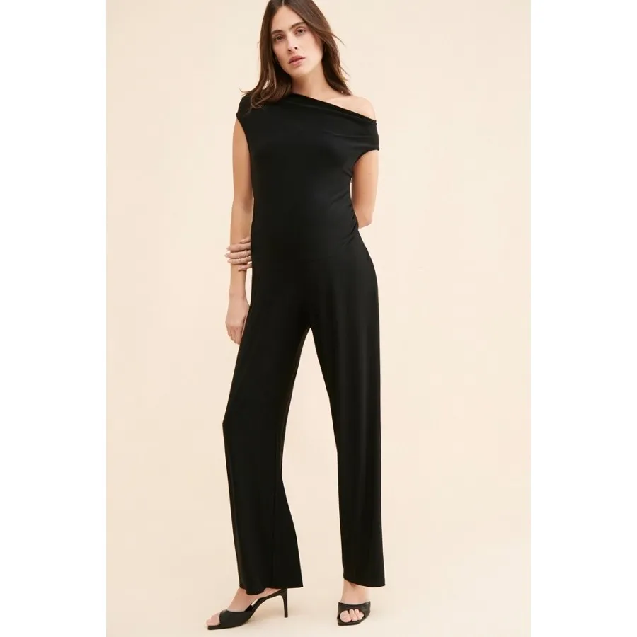 YUMI KIM BLACK‎ VIRGINIA MATERNITY POSTPARTUM WIDE LEG JUMPSUIT PLUS  SIZE 2XL - Image 4