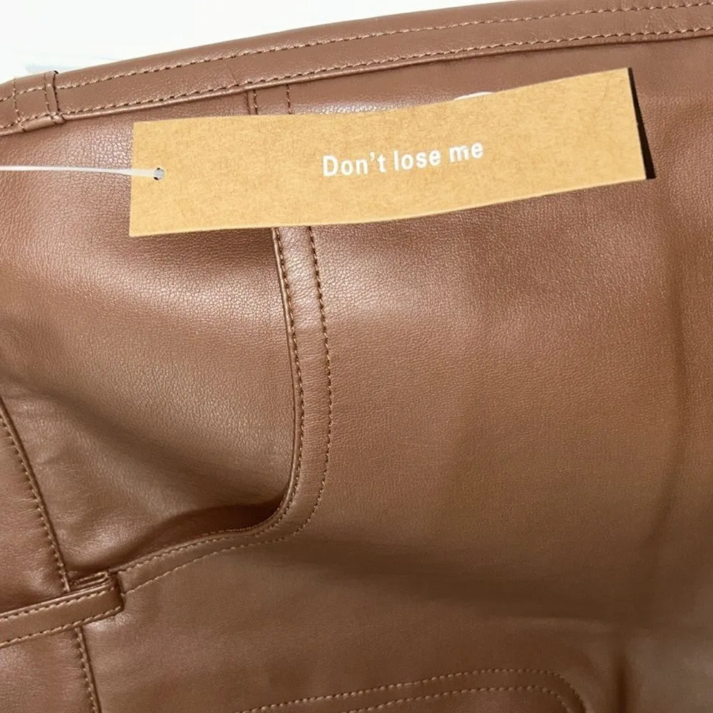 Kourt Tan Vegan Leather Pants(Size 2) Brown - Image 7