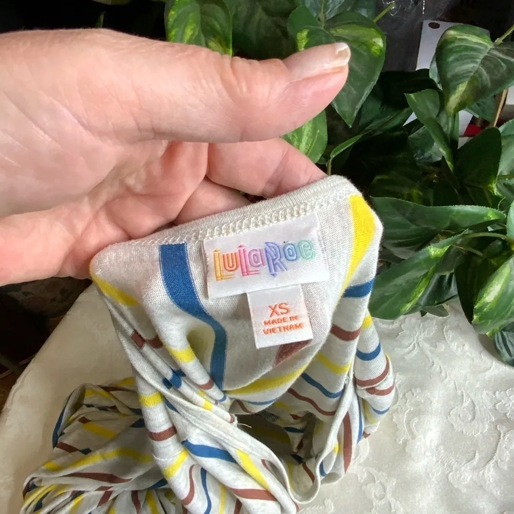 LuLaRoe Multicolored Vertical Stripe T-Shirt Dress Hi/Lo Maxi Dress XS - Image 10