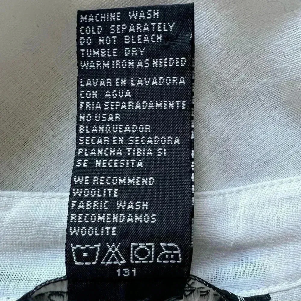 Jonathan Martin studio Women’s embroidered white floral linen blend blou… - Image 7