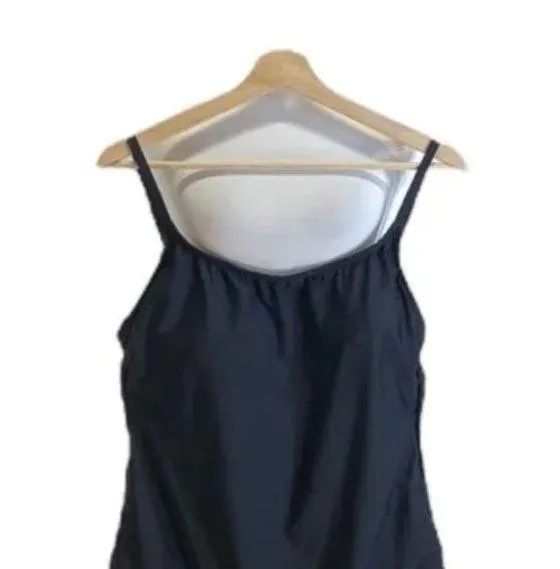 Sz XL One Piece Black Swimsuit W Cut Out Design In Back - Image 2