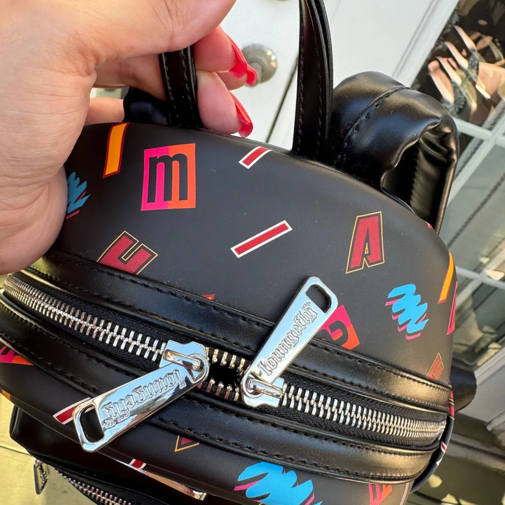 🥳Loungefly NBA Miami Heat Black Mini Backpack - Image 5