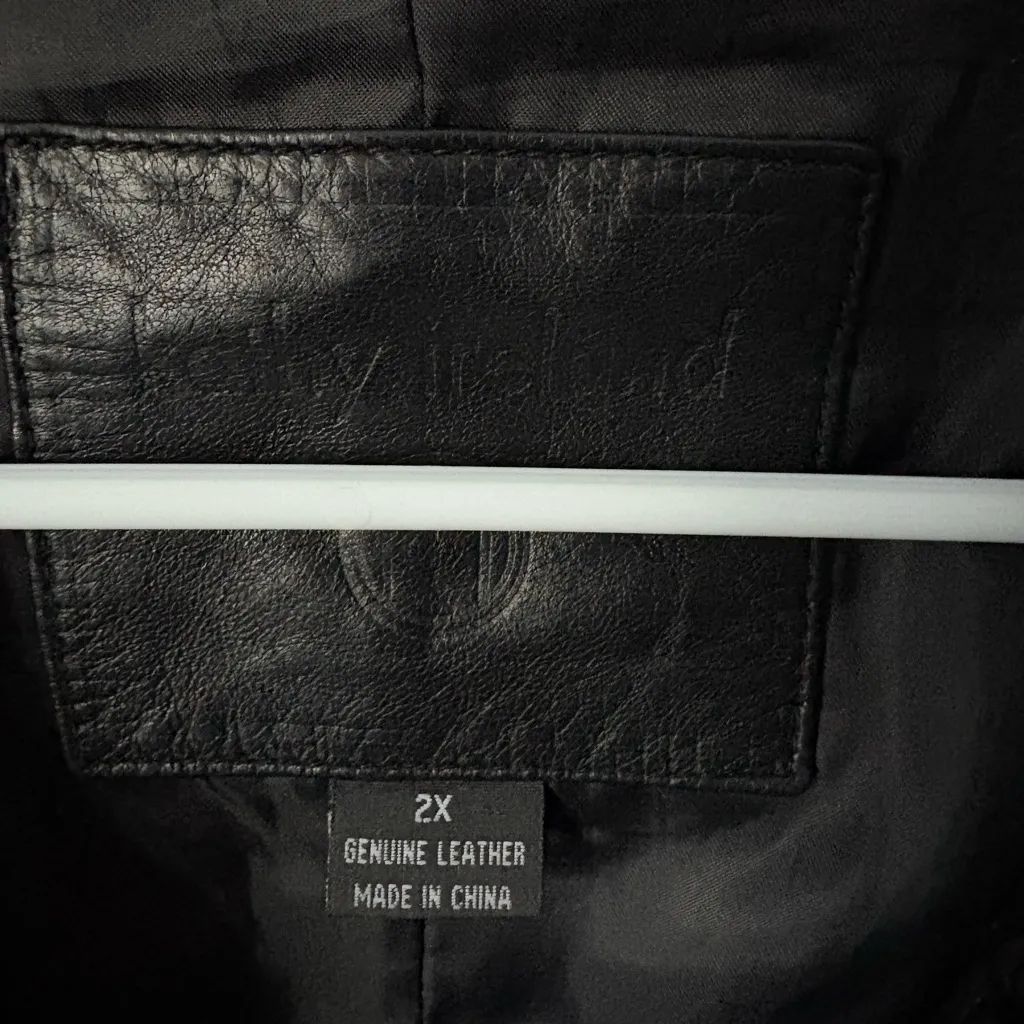 Kathy Ireland vintage Genuine Leather Jacket women plus sz 2X Classic buttons up - Image 7