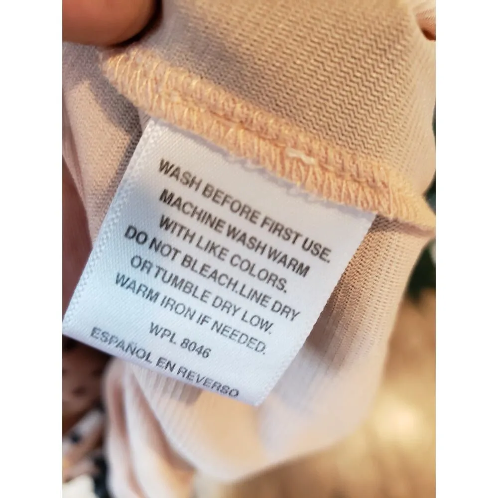 Bar III Knee Length Dress Women Large Beige Black Polka Dot Sleeveless Tie Waist - Image 6