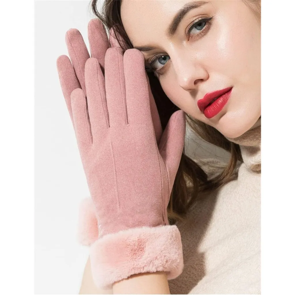 Women's Pink Cold Weather Warm Ladies Girls Ski Snow Gloves Touch Screen - Image 2